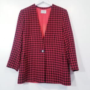 Pendleton 100% Virgin Wool Plaid Blazer with Pockets